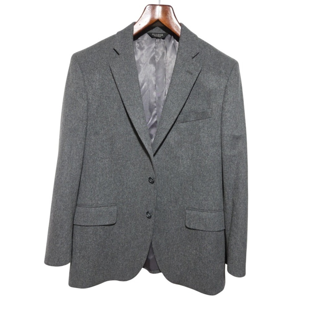 Jos. A. Bank Mens Gray Wool Blend Two Button Sport Coat Blazer Jacket